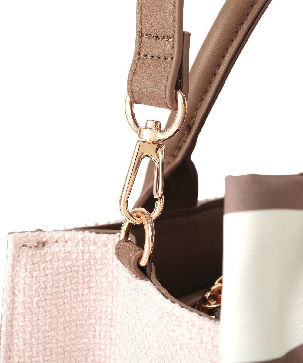 Maison de FLEUR スカーフ付きツイードスクエア２Ｗａｙトート 