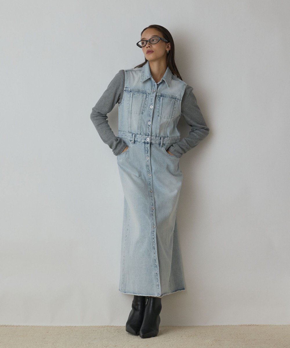 GRACE CONTINENTAL デニムロングジレワンピース 