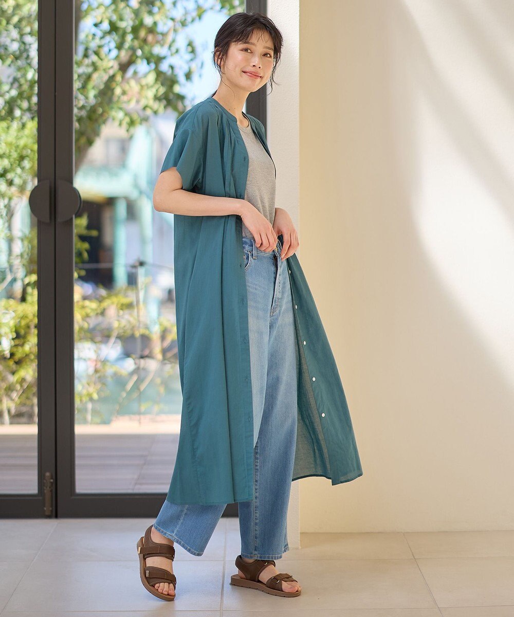 ANY L ピンタックデザインシャツワンピース 