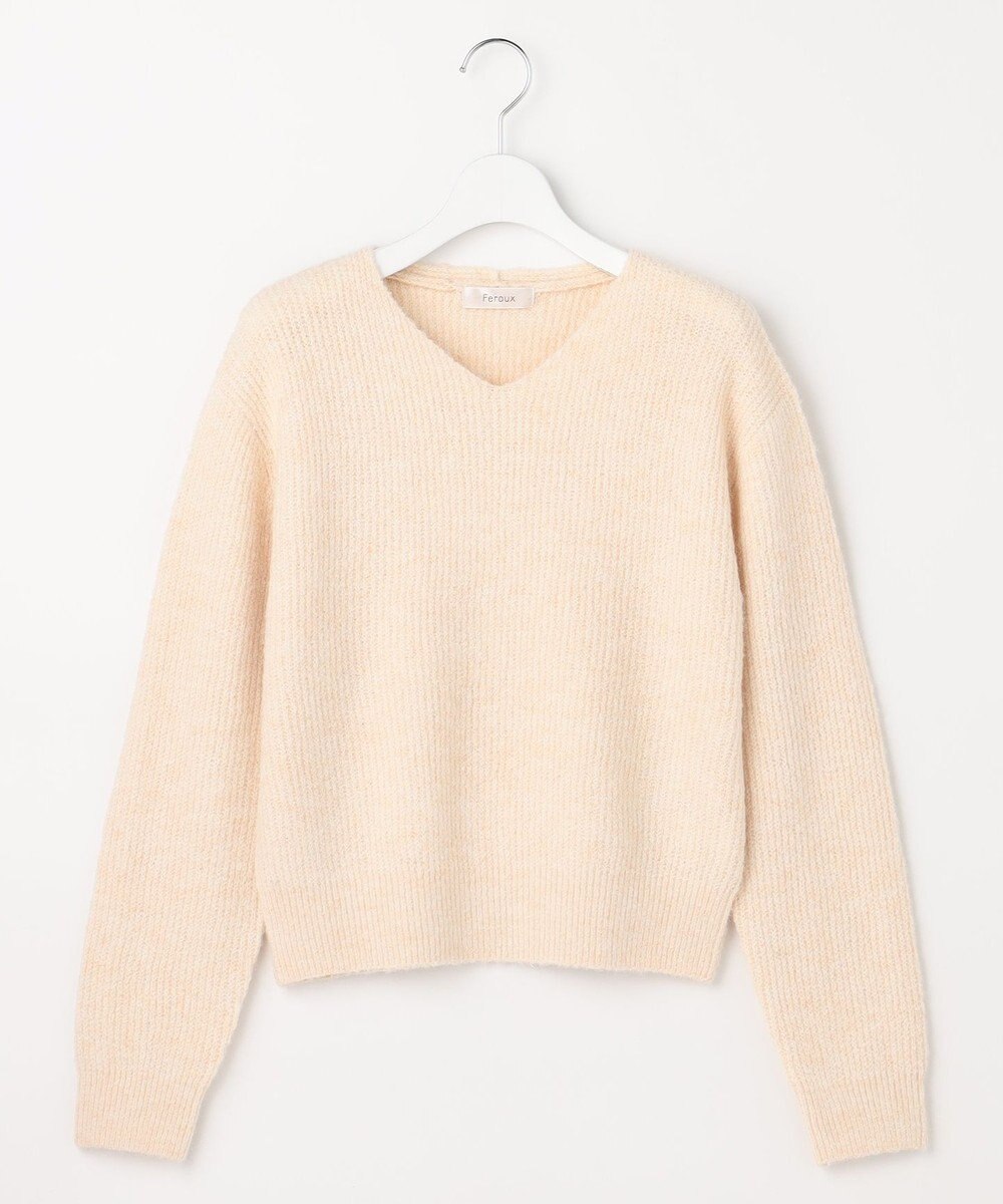 Feroux ニット×ティアードレース スカート 