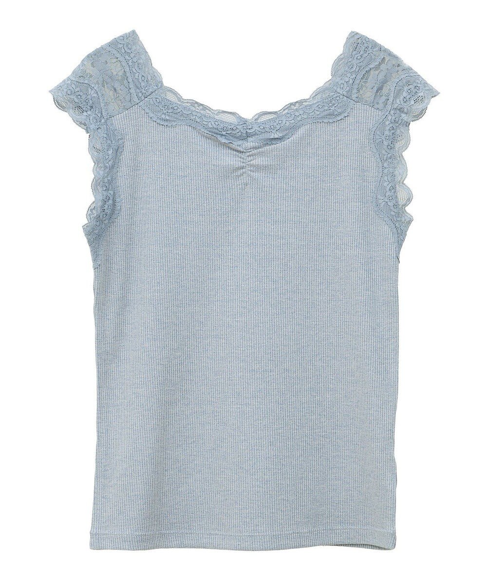 earth music&ecology ラメテレコショルダーレースタンクトップ 