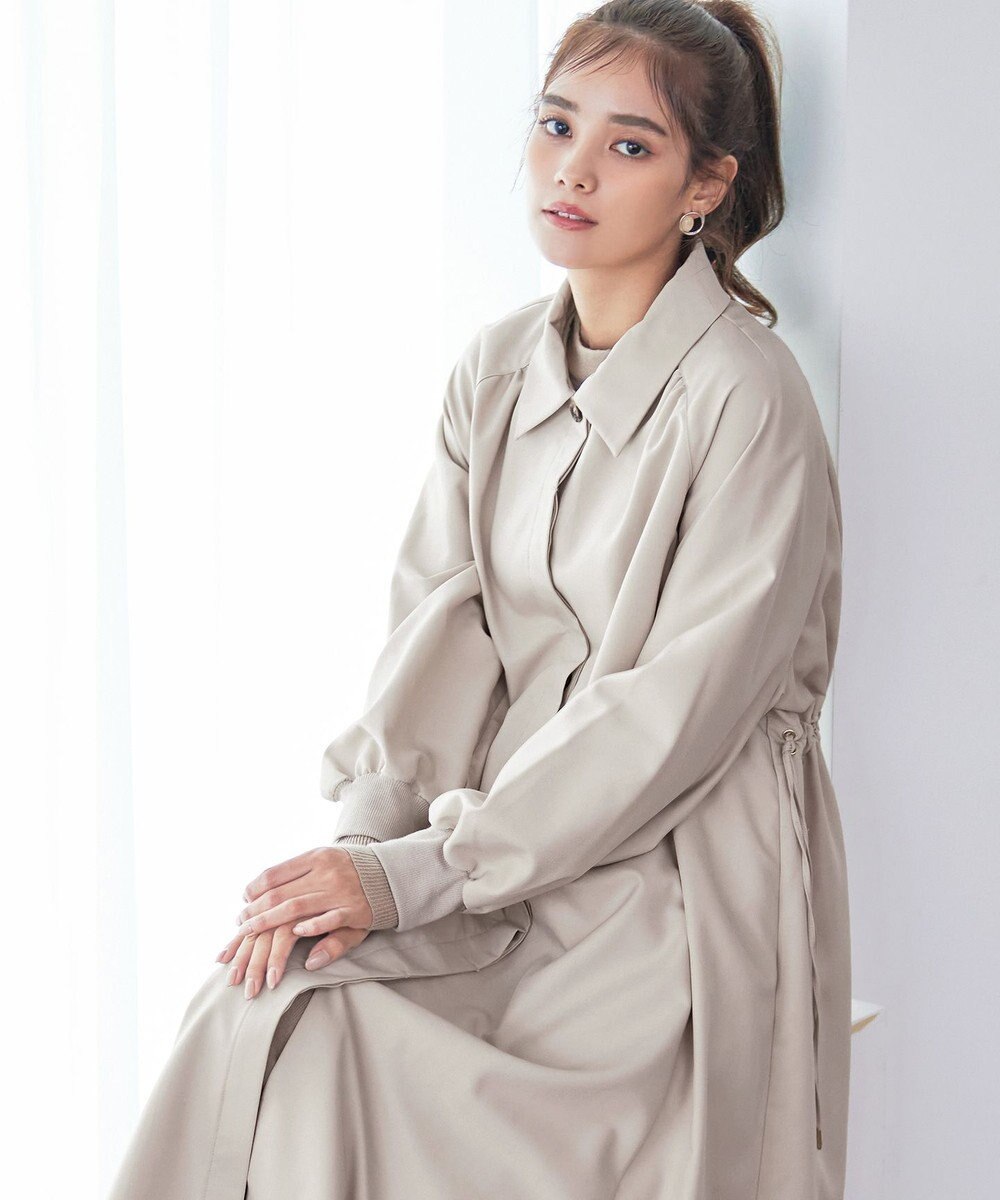 Tiaclasse 【洗える】ラグランパフスリーブトレンチコート 