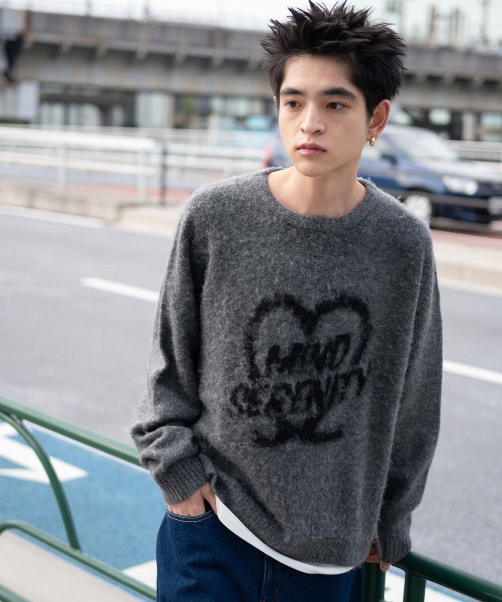 WEGO 【ユニセックス着用ITEM/MLサイズ展開】シャギーグラフィックプルオーバー 