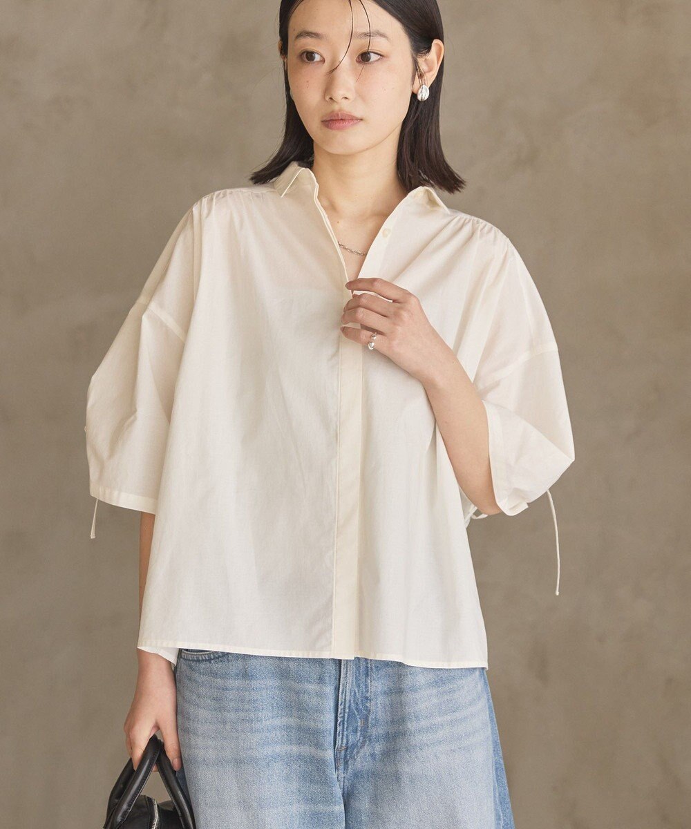 AMERICAN HOLIC 【先行予約】【WEB限定】ギャザーリボンスリーブ半袖シャツ 