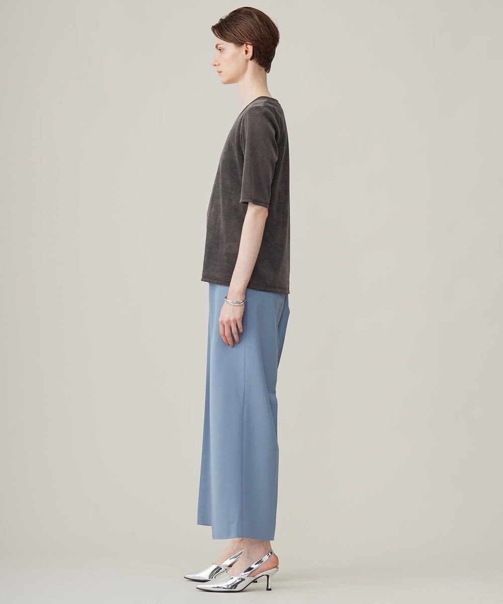 ICB L 【洗える】フロッキーベロア 5分袖プルオーバー 