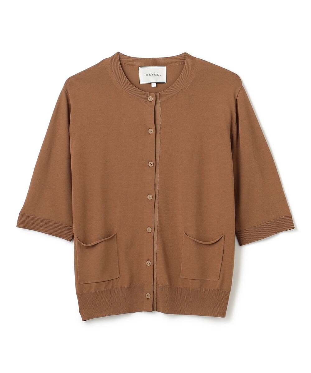 BEIGE， 【洗える】VALOIS / 半袖カーディガン 
