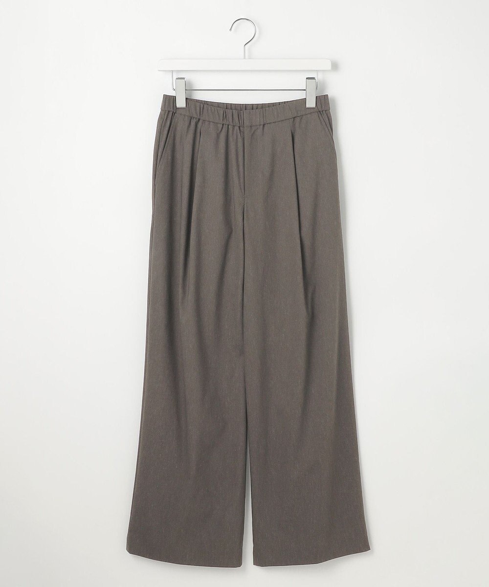 J.PRESS LADIES 【洗える】セルロースリネンストレッチ タックワイドパンツ 