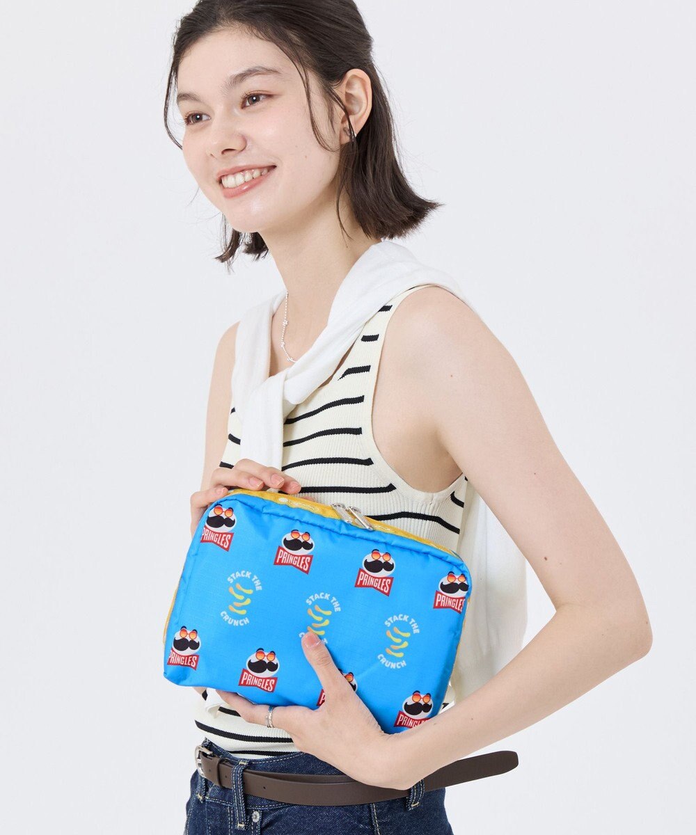 LeSportsac EXTRA LARGE RECTANGULAR COSMETIC/プリングルズブルーエクストラレクタンギュラーコスメティック 