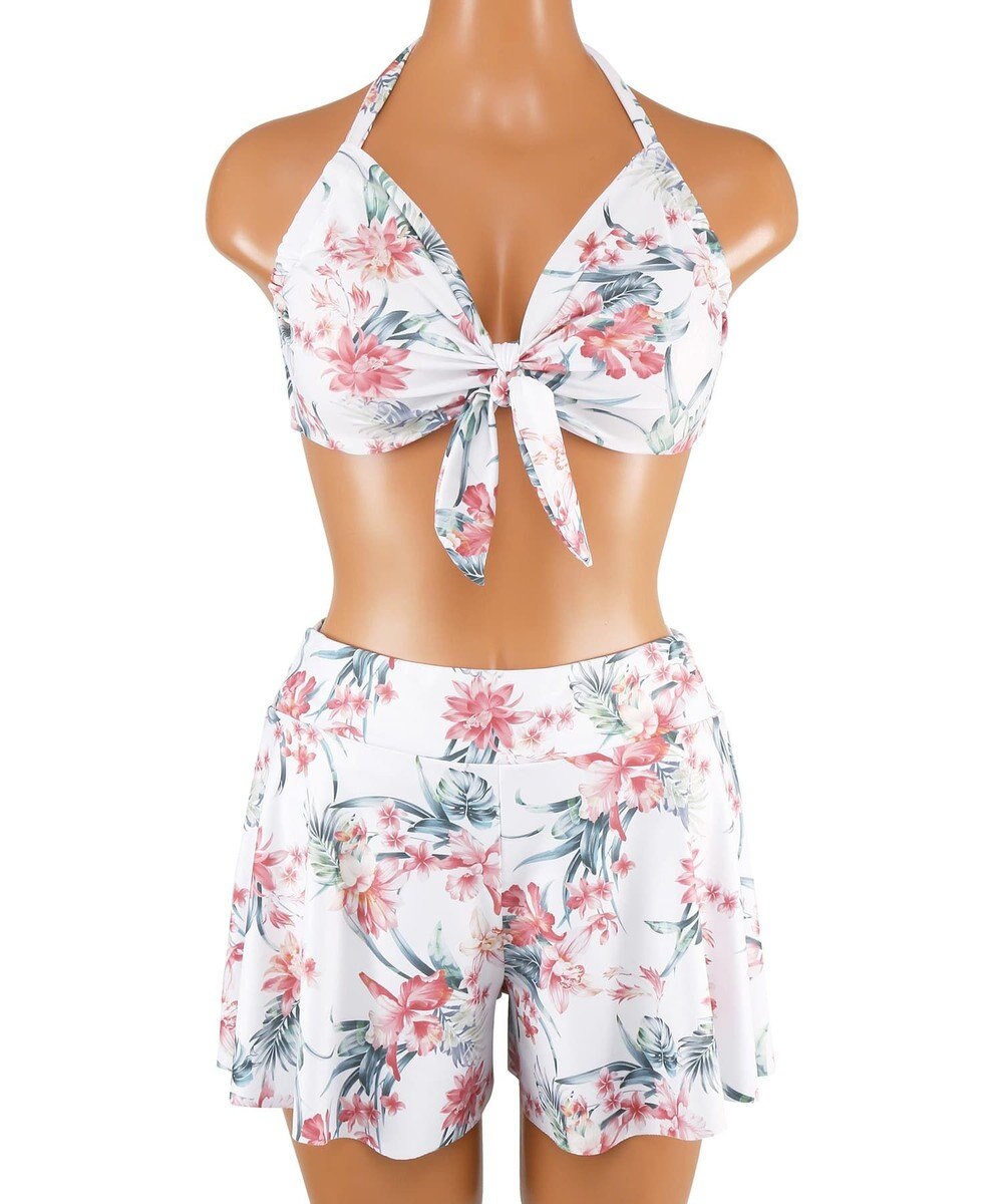 San-ai Resort（三愛水着楽園） 【新色ホワイト＆パープル入荷】４点セット水着　9M・11L【San-ai Resort（サンアイリゾート）】 