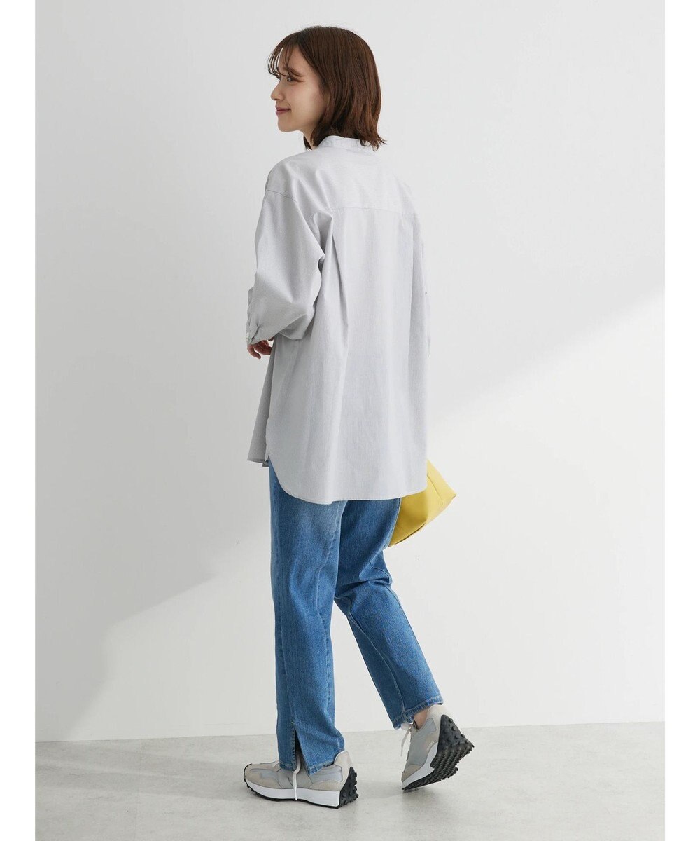 Green Parks パール釦ストライプシャツ 