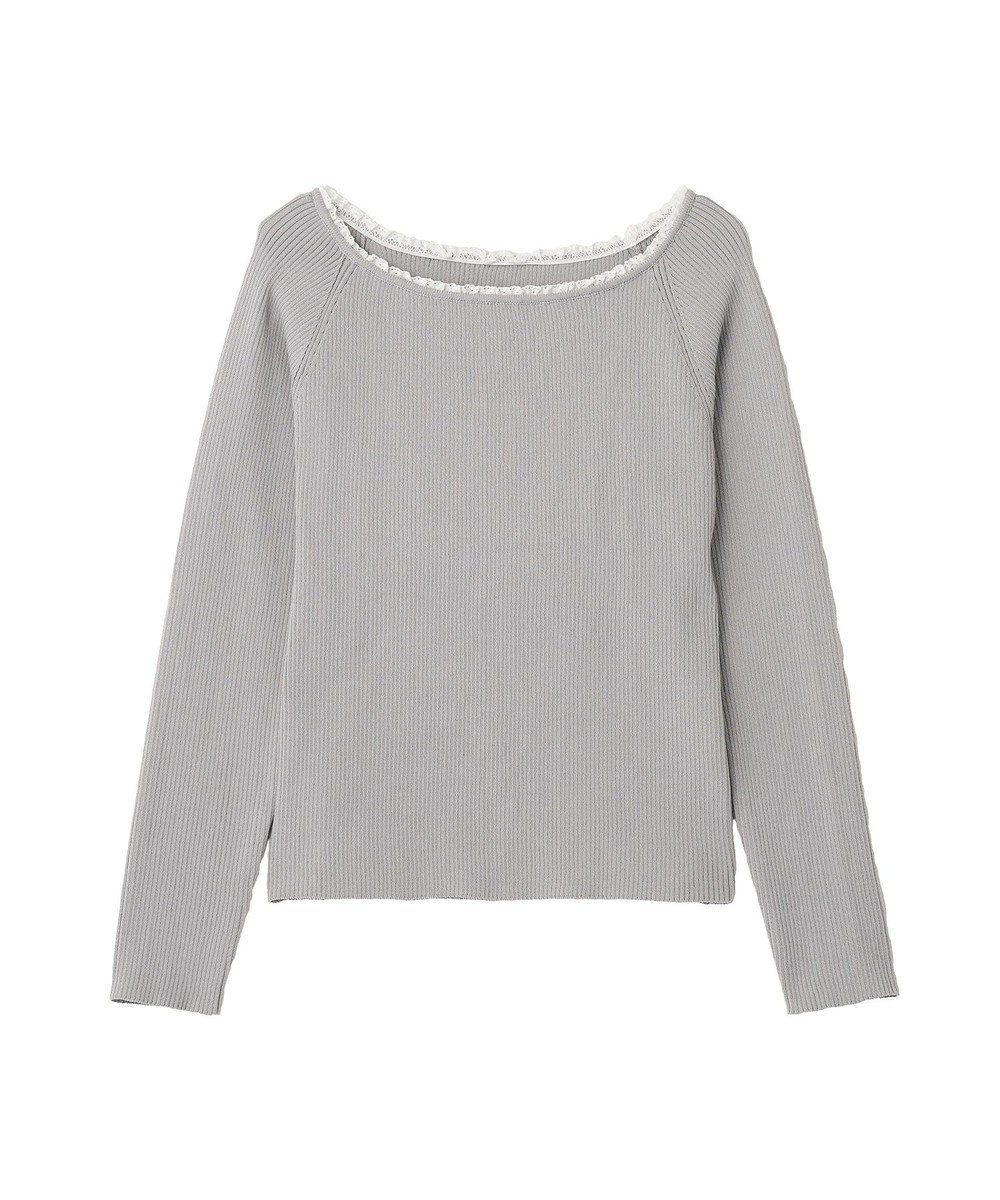 earth music&ecology 【予約】レーストリムリブニットプルオーバー 