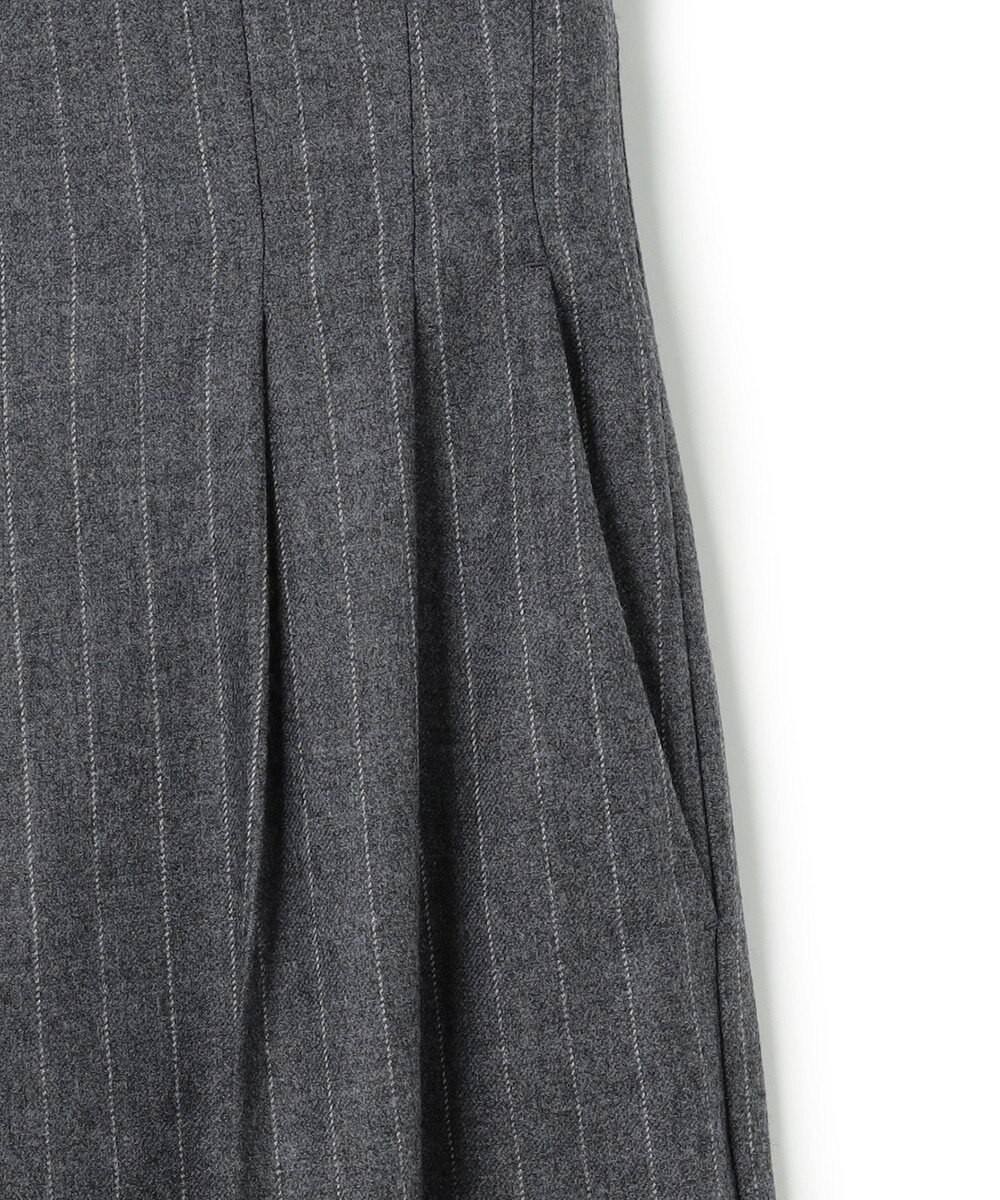 BEIGE， DELAND / ウールピンストライプハイウエストタックパンツ 