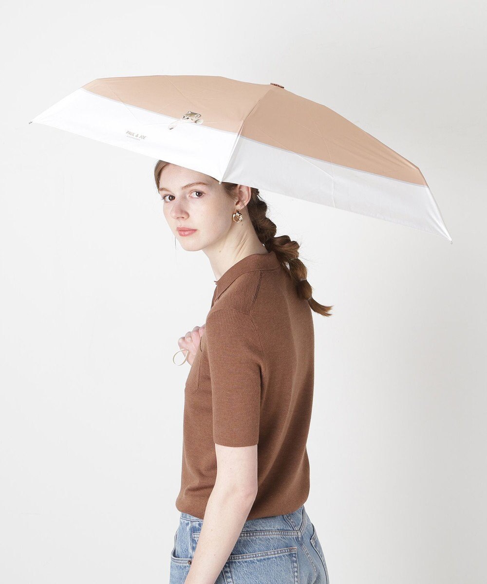 MOONBAT 【一級遮光/コンパクト】PAUL & JOE 晴雨兼用 折りたたみ日傘 軽量 スウィンギングヌネット 