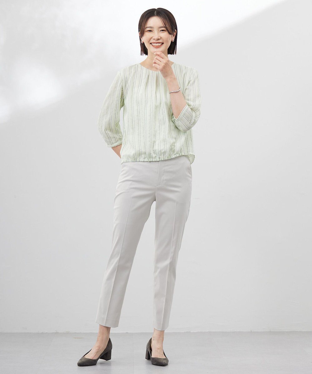 J.PRESS LADIES 【洗える】ランダムストライプ シアー プルオーバー カットソー 