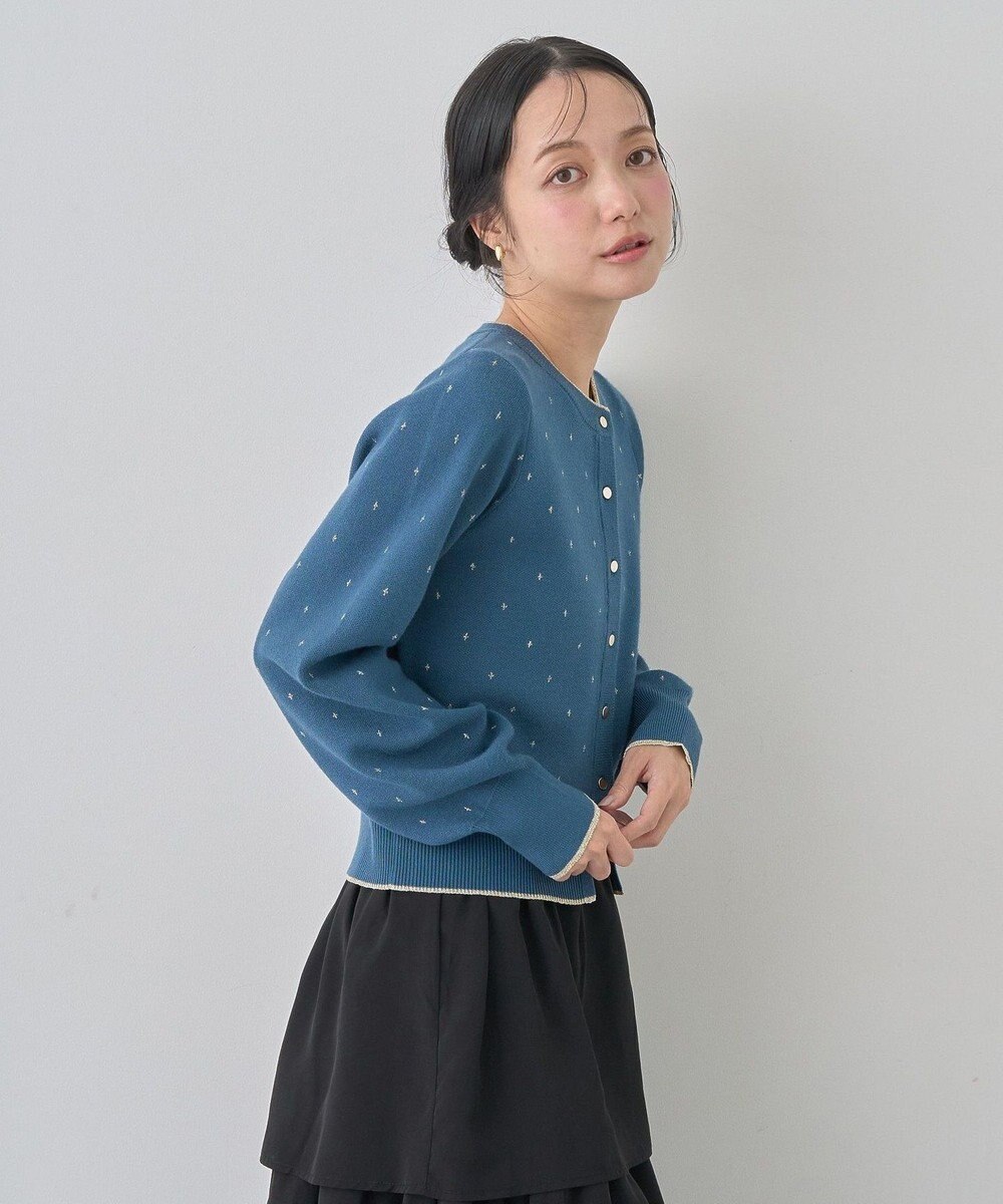 earth music&ecology ラメジャカードカーディガン 