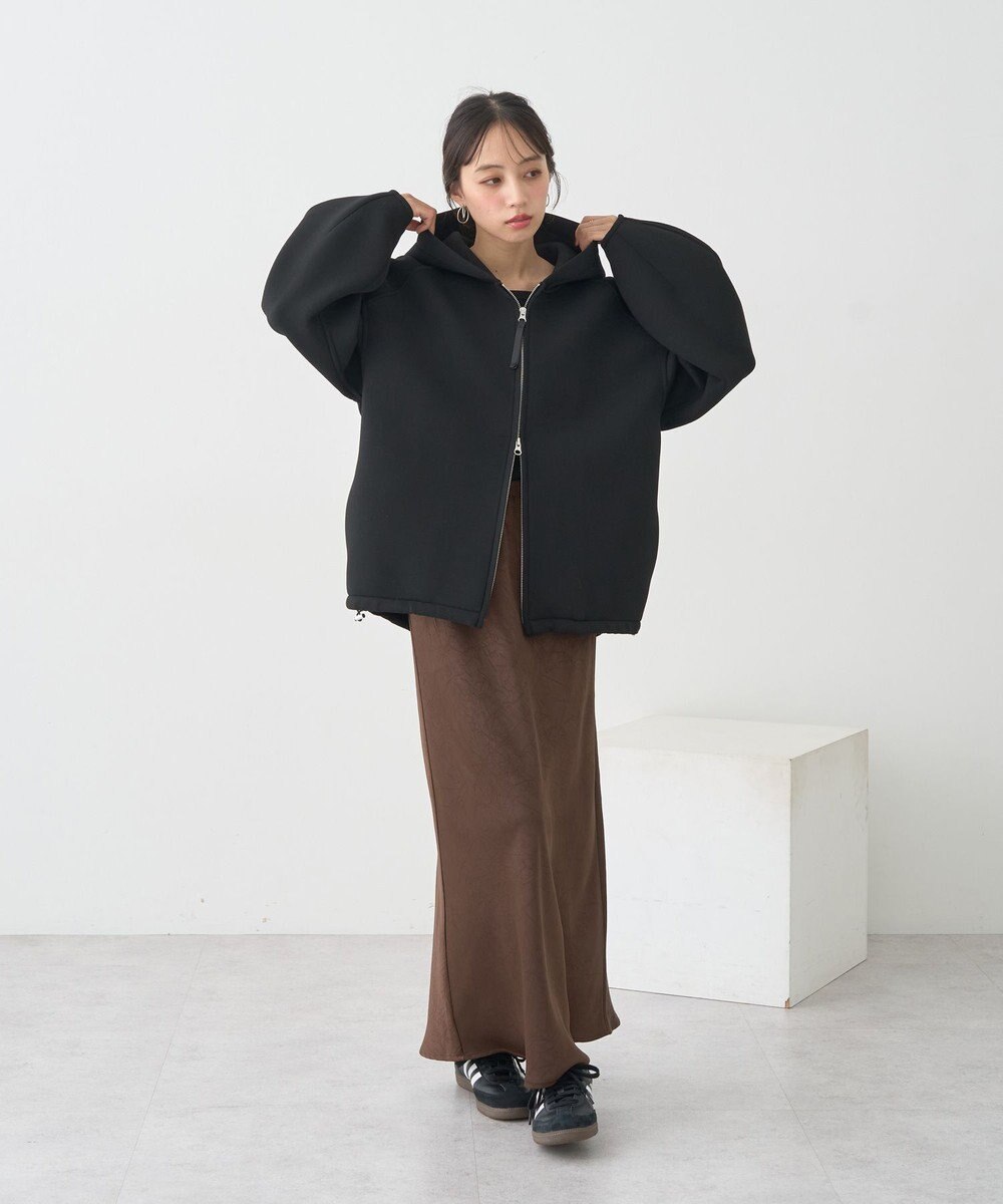 earth music&ecology 【軽量】ダンボールニットフーディーブルゾン 