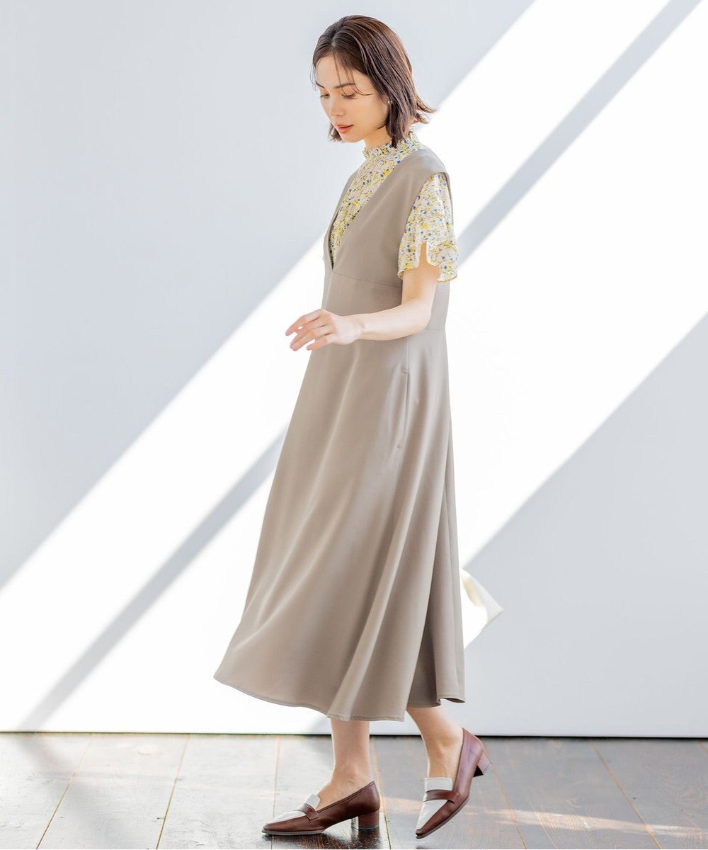 組曲 【WEB限定・シワになりにくい】ジェシーツイル ジャンパースカート 