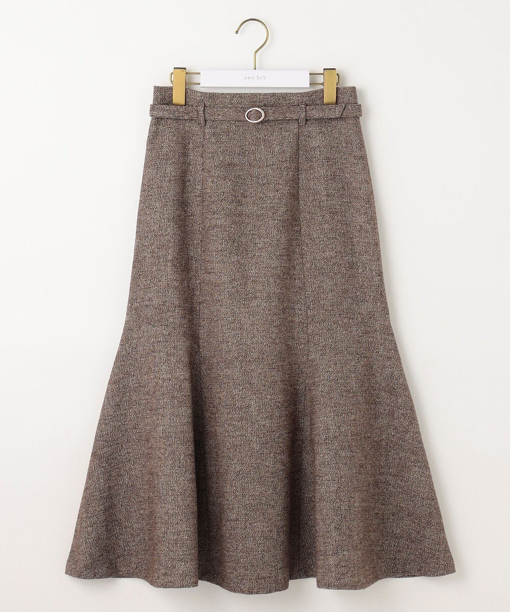 ANY SIS 【洗える】ラメツイードナローフレア スカート 