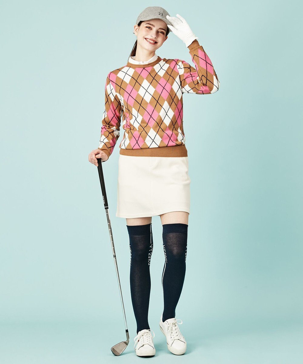 23区GOLF 【WOMEN】【手洗い可】クロスサーモツイル 台形 スカート 