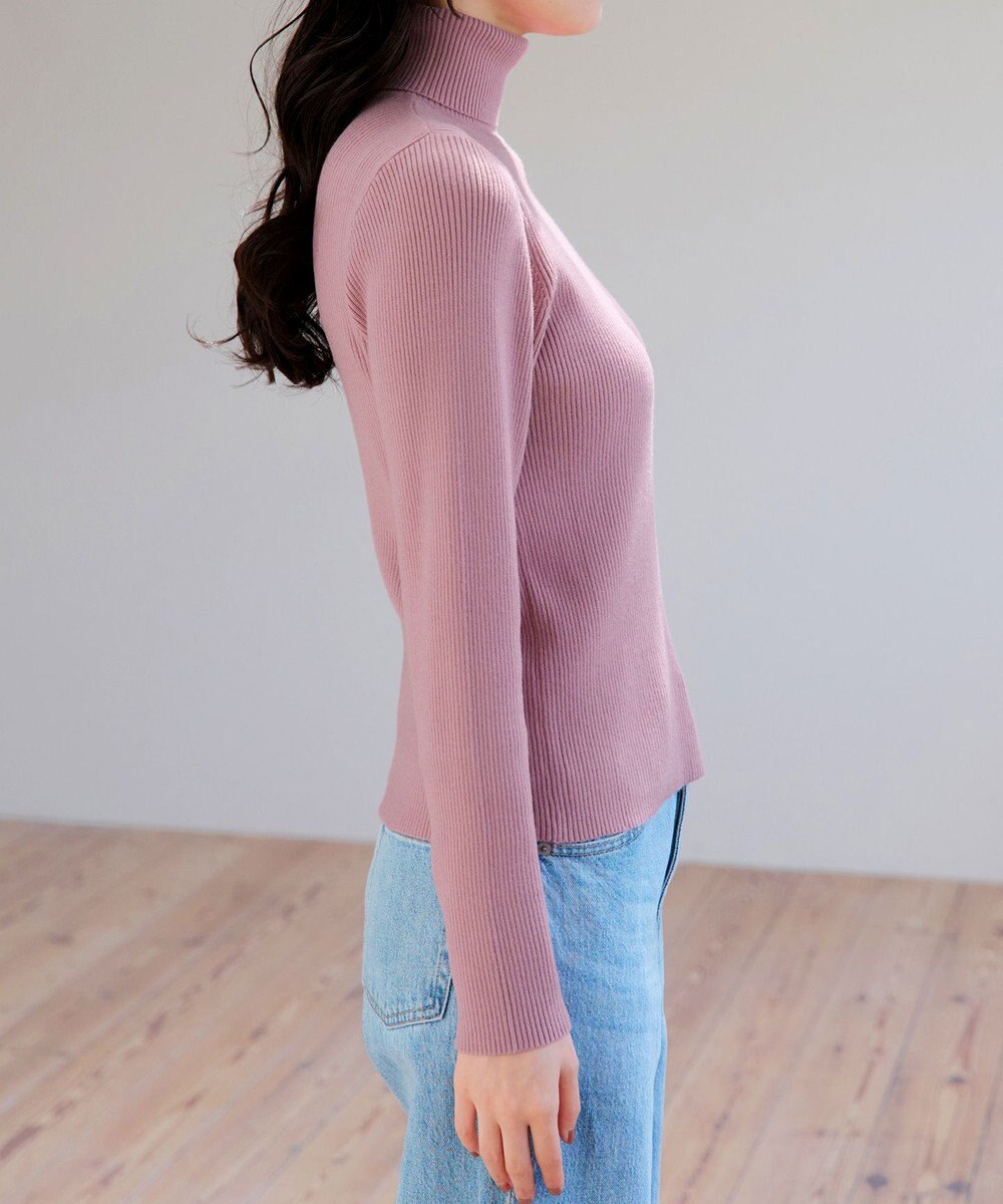 Tiaclasse L 【新色追加・洗える】リブタートルニット 