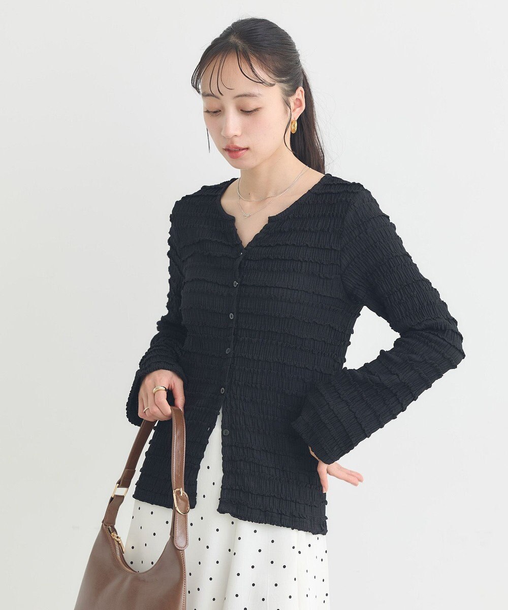 earth music&ecology 【予約】シャーリングカットカーディガン 