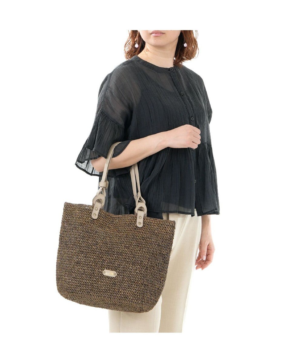 IBIZA ラフィア　セミショルダーバッグ（草木染め） 