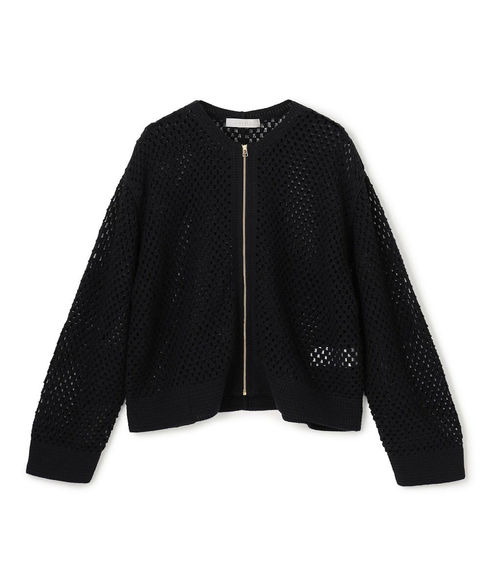 UNFILO L クロシェレースニット ZIPカーディガン 