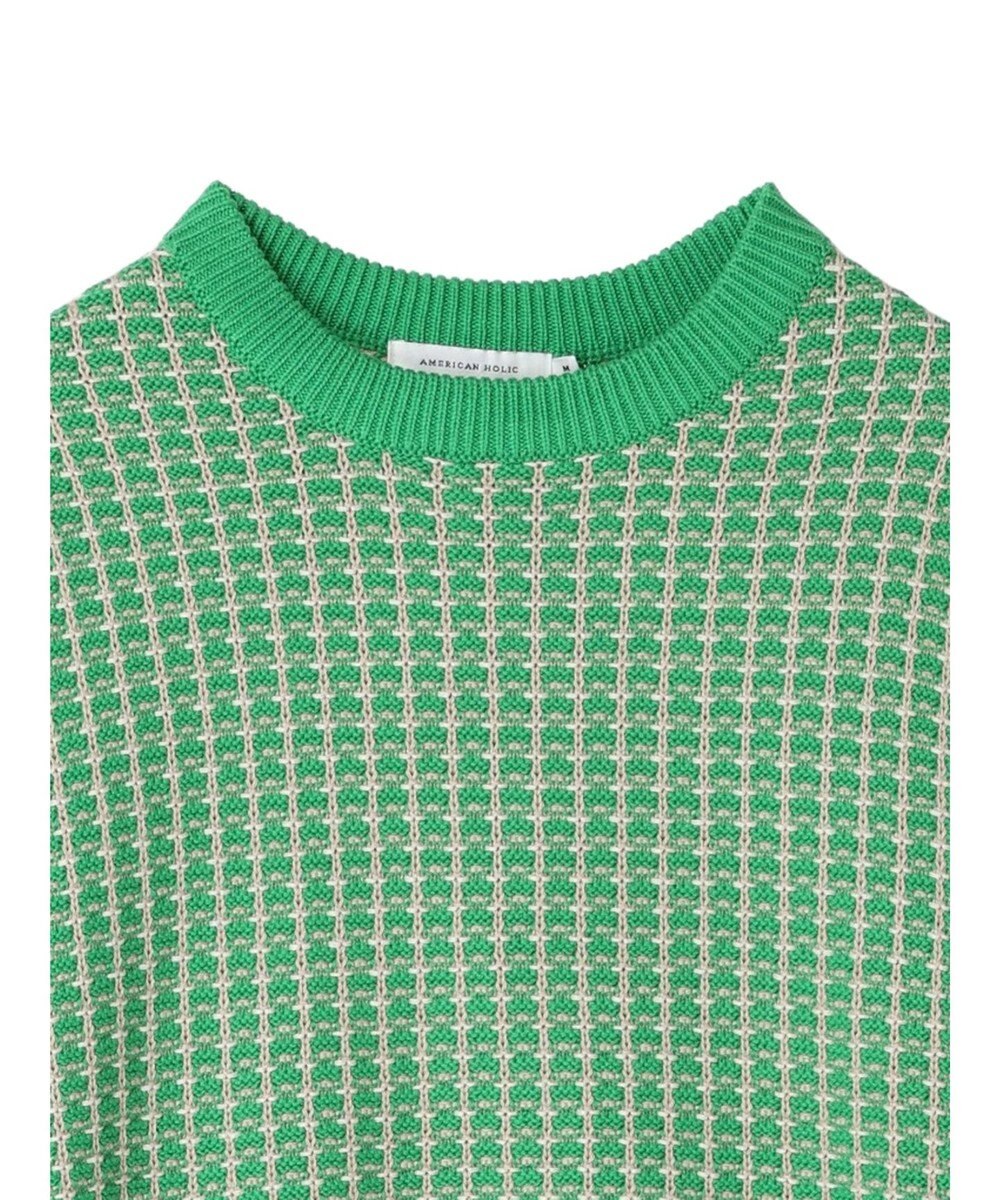AMERICAN HOLIC 柄編ニットプルオーバー 