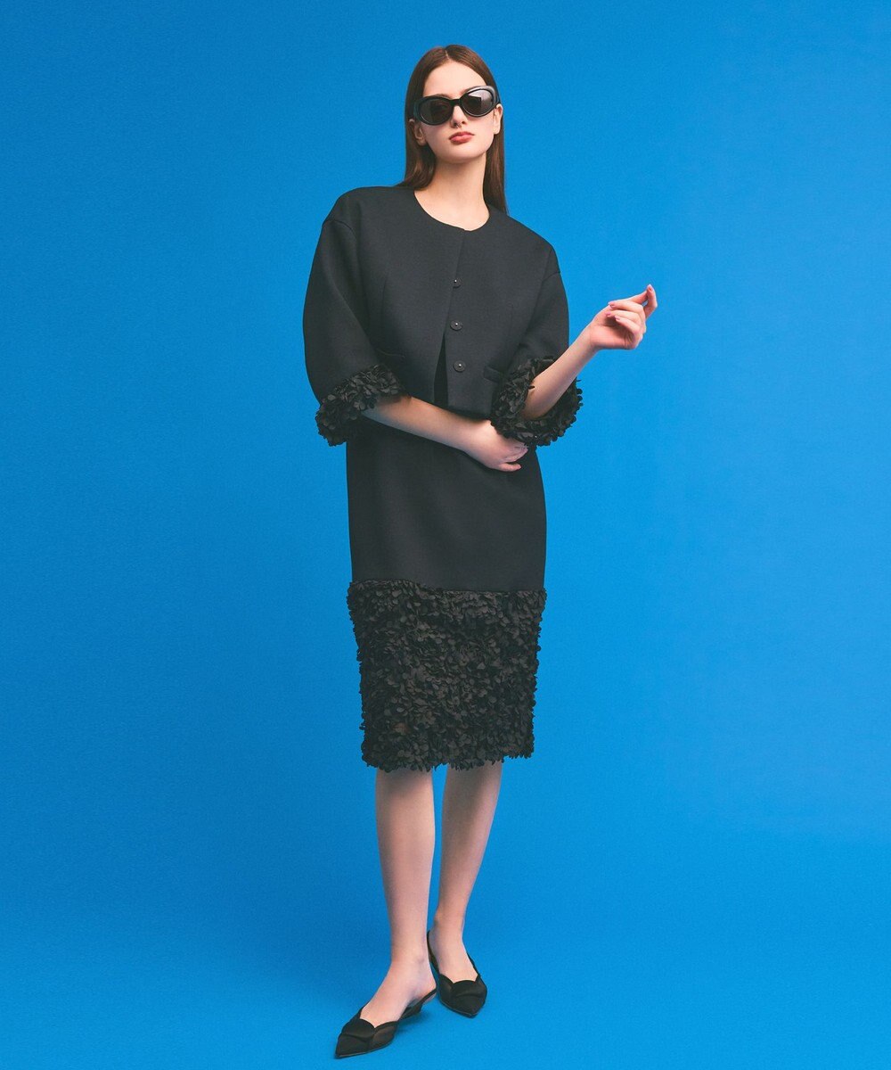 GRACE CONTINENTAL フラワーチュール切替ジャケット 