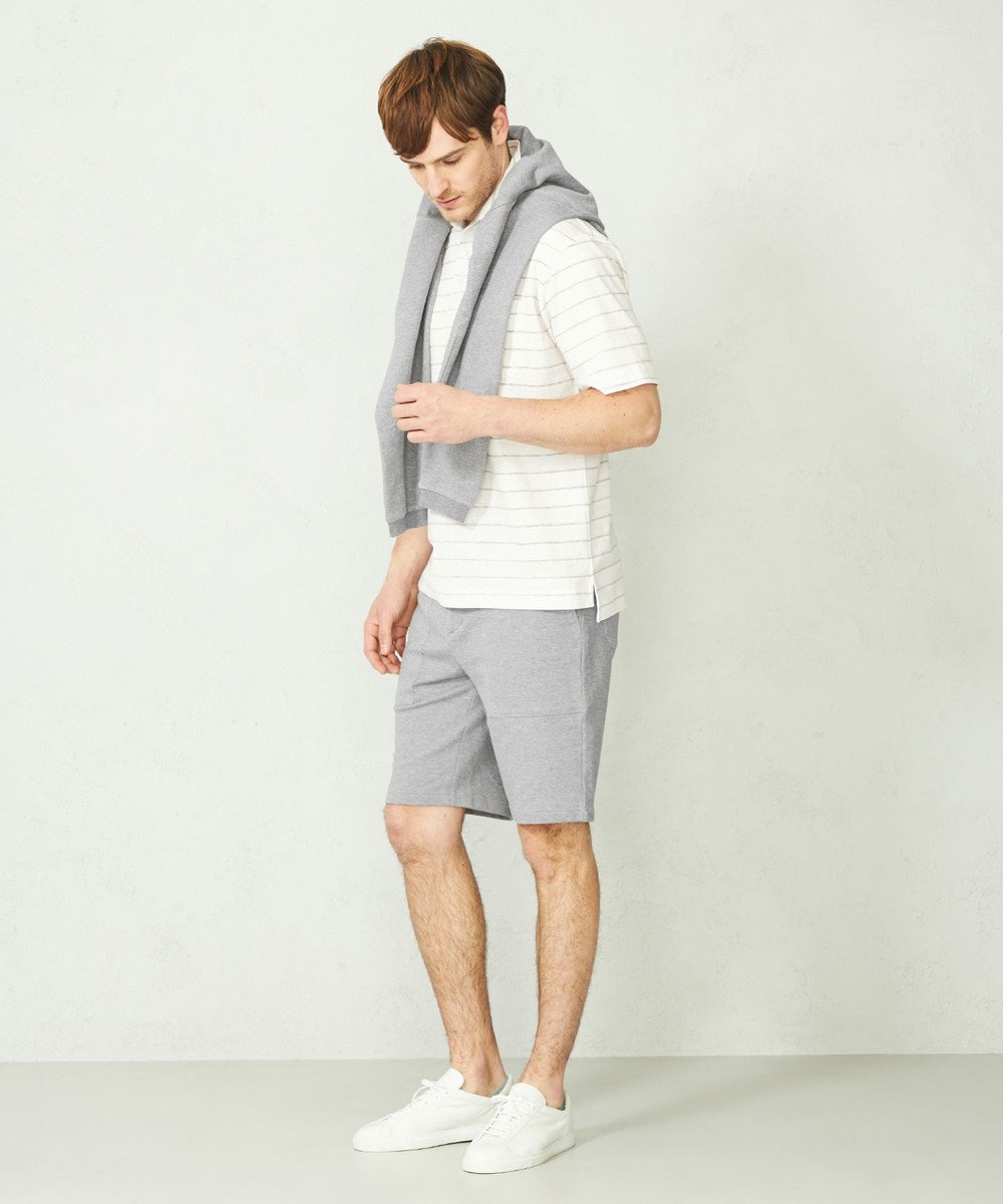 JOSEPH ABBOUD MOUNTAIN 【SPACE／UNISEX】クイックドライ リネンハニカムボーダーポロシャツ 