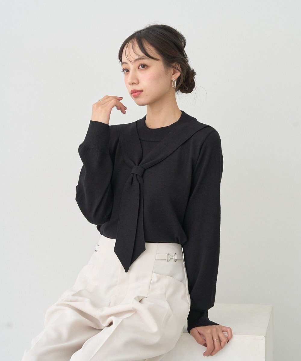 earth music&ecology ボウタイニットプルオーバー 