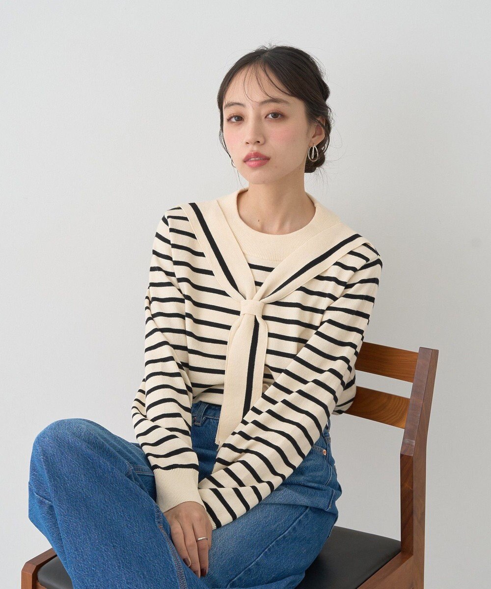 earth music&ecology ボウタイニットプルオーバー 