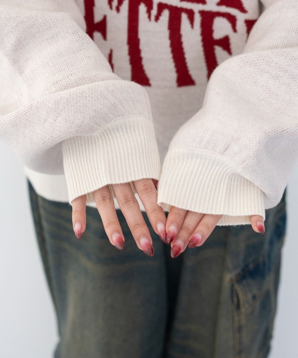 WEGO グラフィックニットプルオーバー 