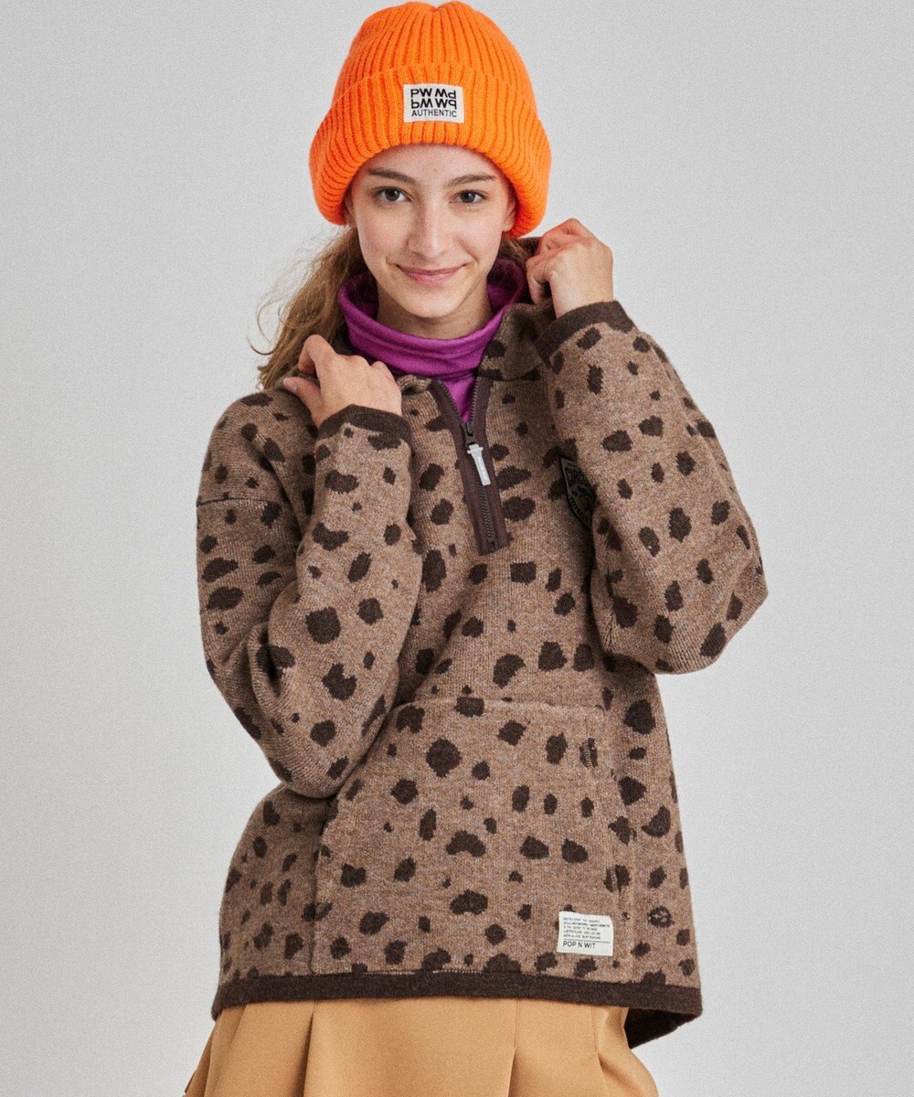 PW CIRCULUS 【WOMEN】SNOW LEOPARD柄フーディー 