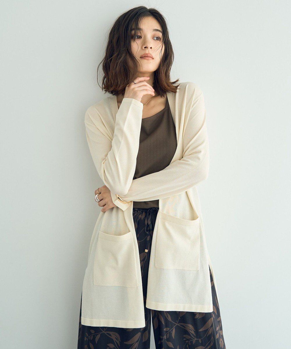 YECCA VECCA スリットミドル丈カーディガン 