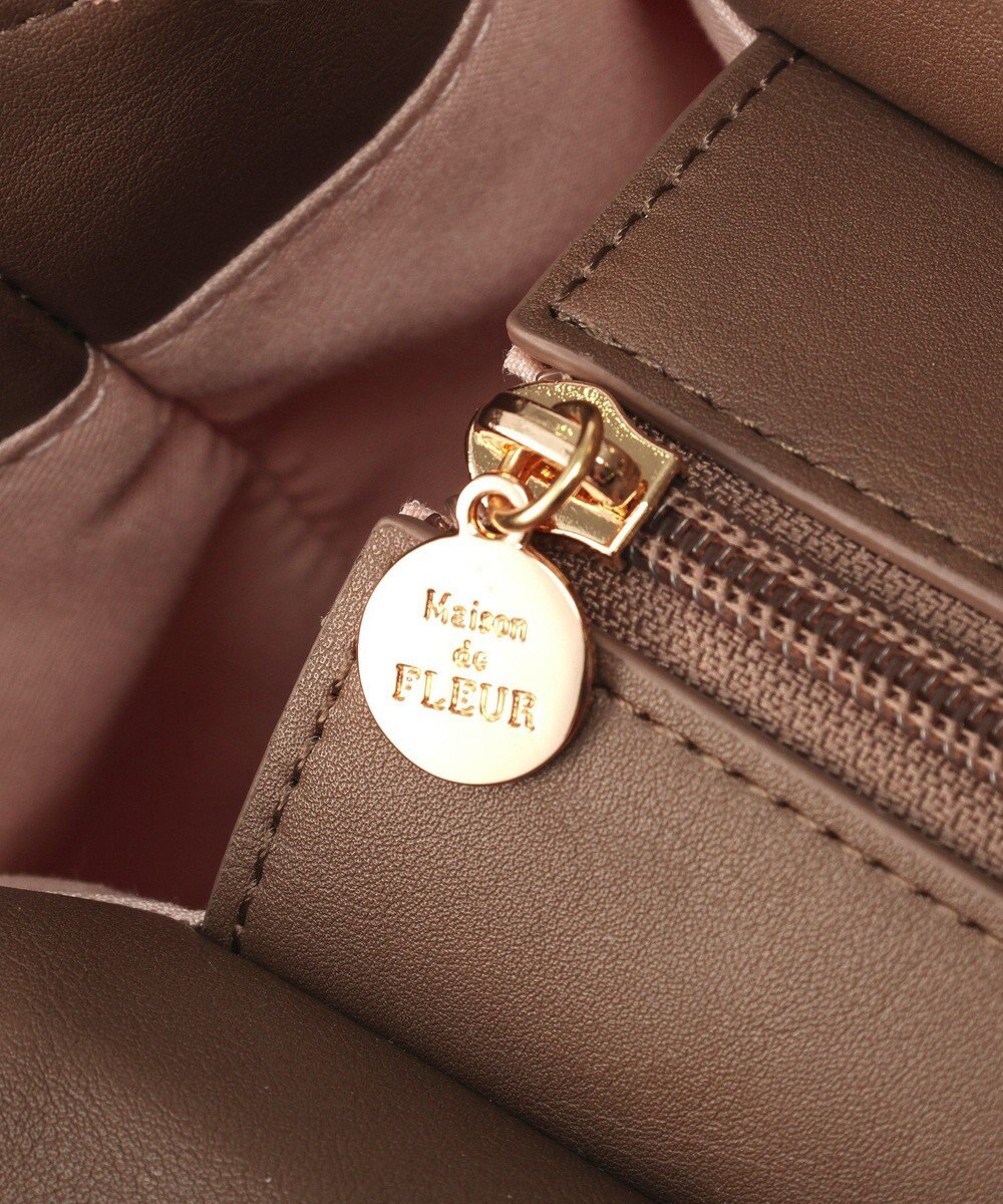 Maison de FLEUR スカーフ付きツイードスクエア２Ｗａｙトート 