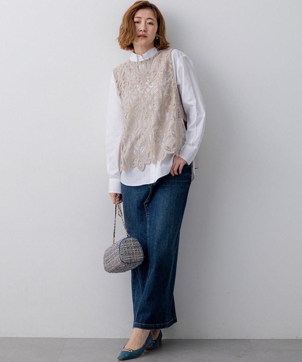 23区 【先行予約】エンブロイダリーレース ニットベスト 