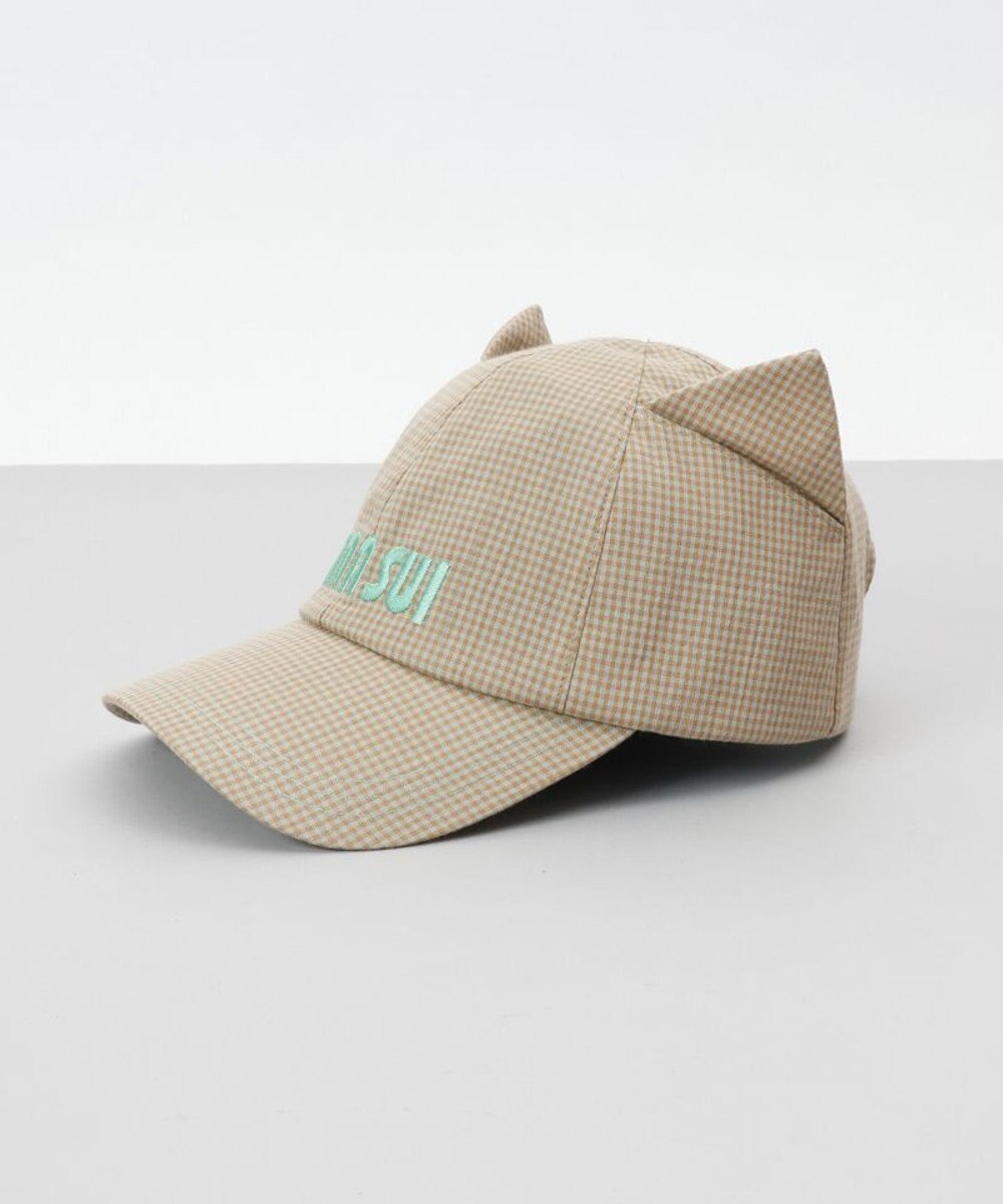 AURORA 【 ANNA SUI（アナ スイ）】ネコ耳ロゴ刺しゅうキャップ 