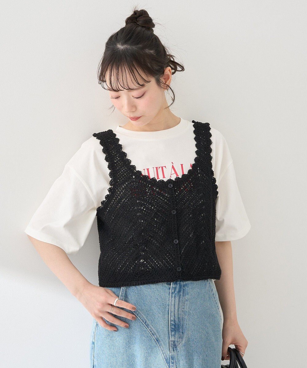 earth music&ecology 【接触冷感/洗濯機可】ＮＵＩＴＡ　ＬＡ　ＢＥＬＬＥ　ＥＴＯＩＬＥショートＴ 