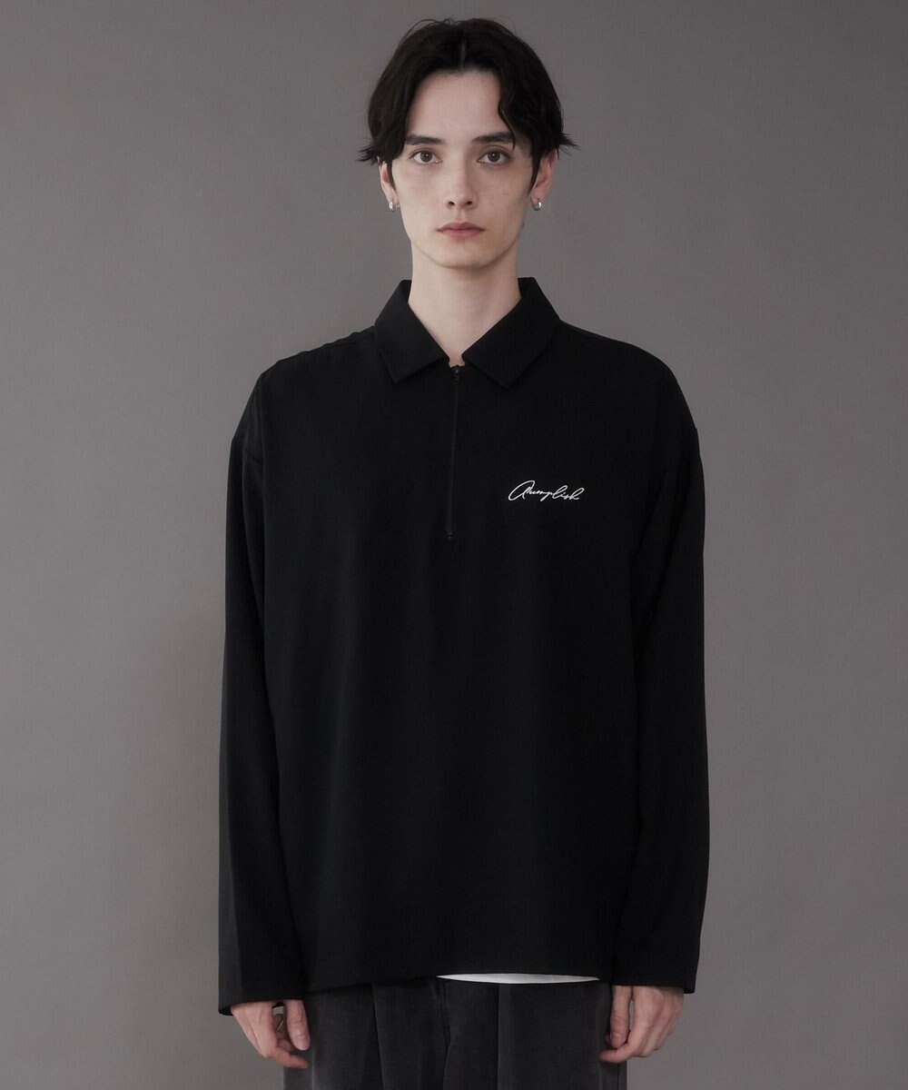 WEGO 【軽量/シワにならない】ドライポリハーフZIPシャツ（LS） 