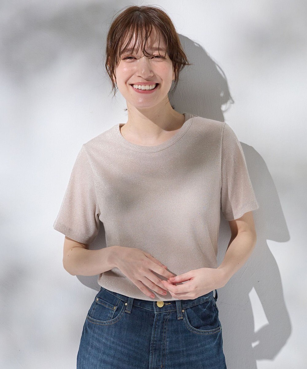 ANY L 【洗濯機可】ラメテレコTシャツ 