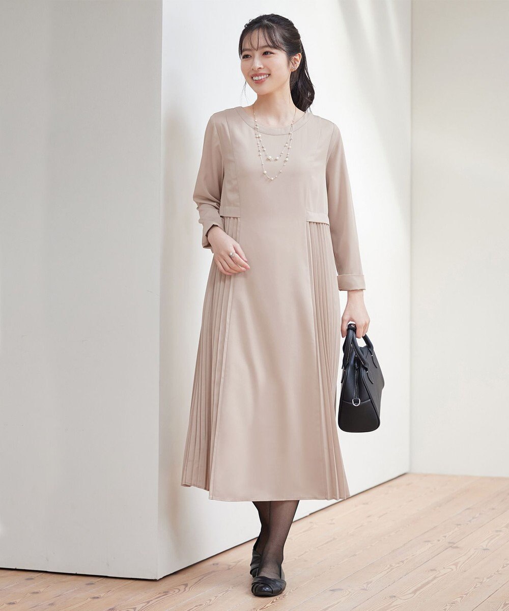 Tiaclasse 【洗える】サイドプリーツワンピース 
