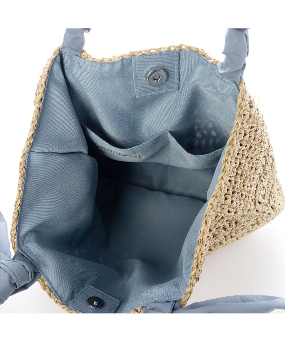 UNBILLION カシュカシュ cachecache / 下がりリボン柄編みトート カゴバッグ 