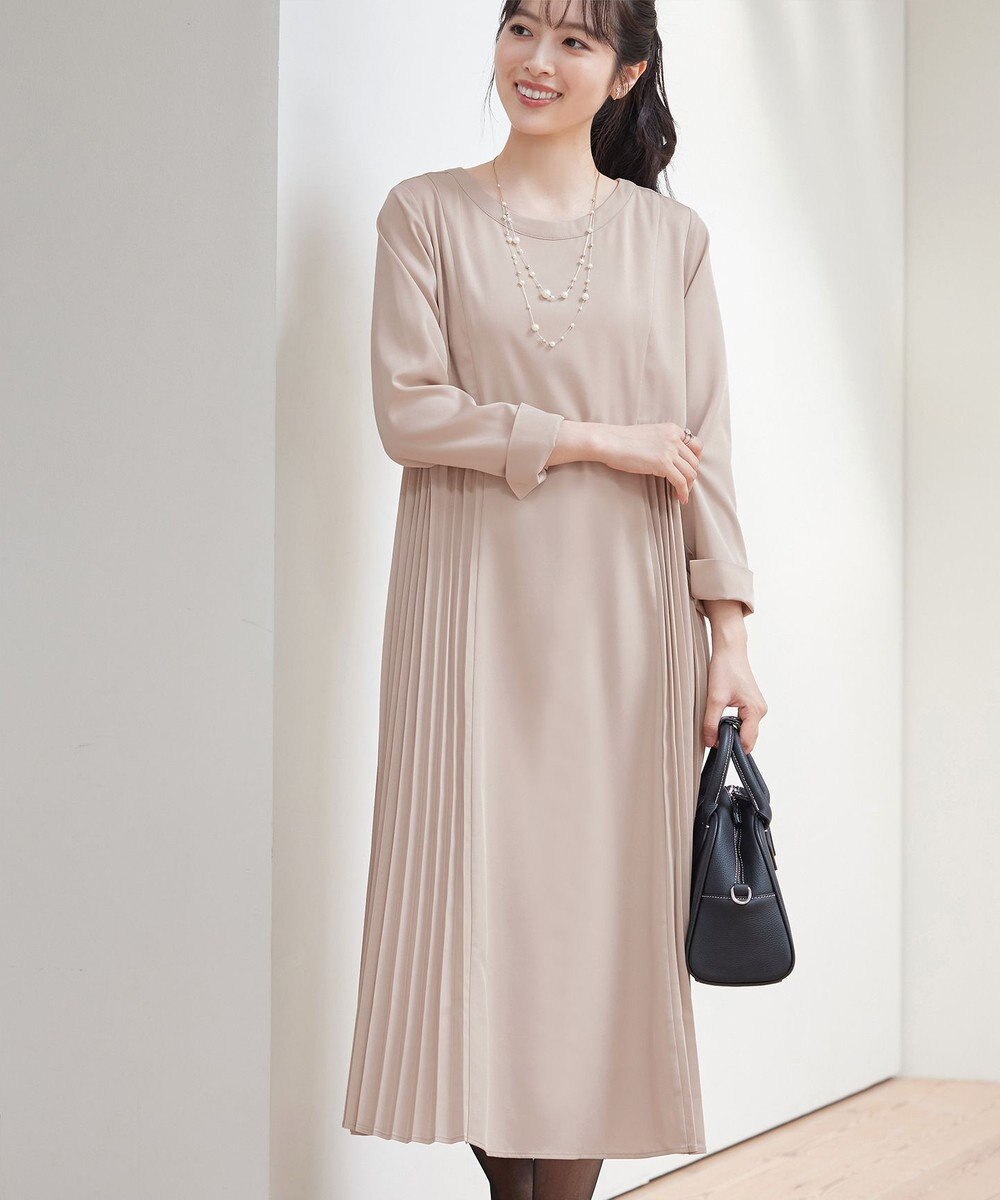 Tiaclasse 【洗える】サイドプリーツワンピース 