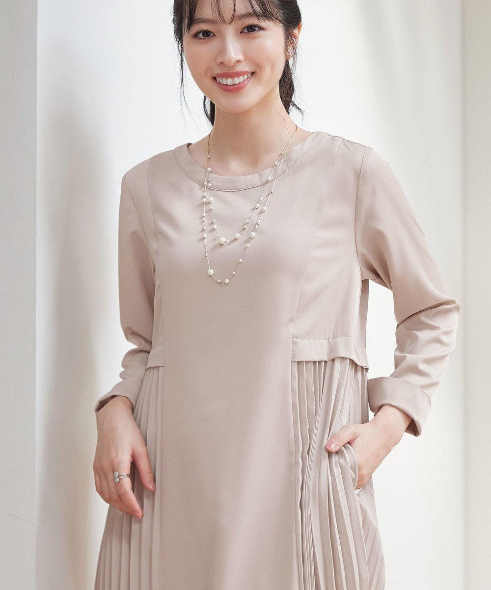 Tiaclasse 【洗える】サイドプリーツワンピース 