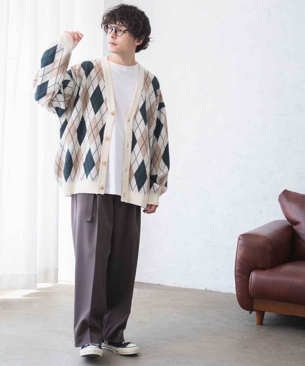 WEGO ルーズフィット総柄カーディガン 