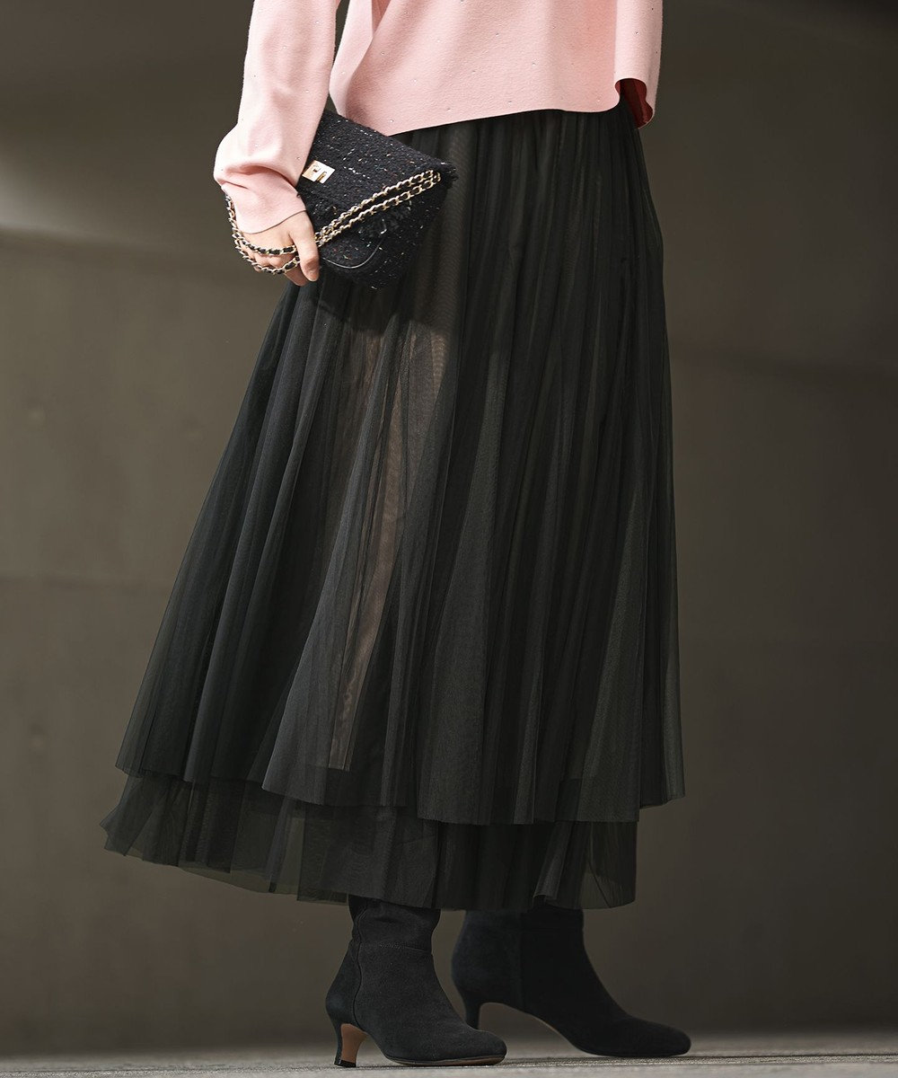 23区 S 【洗える】レイヤード チュール スカート 