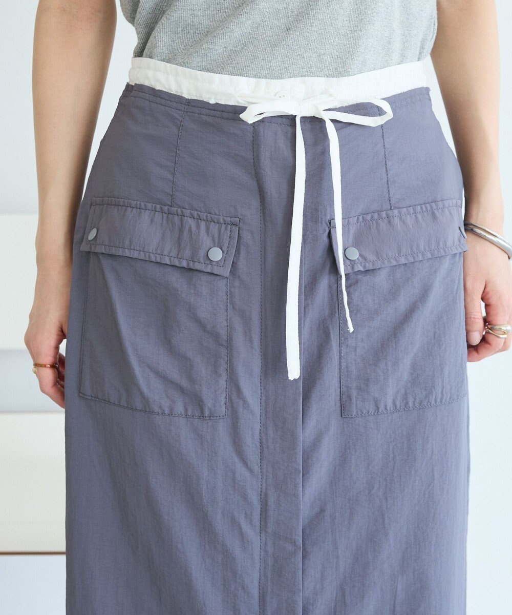 CRAFT STANDARD BOUTIQUE ナイロンダブルウエストIラインスカート 