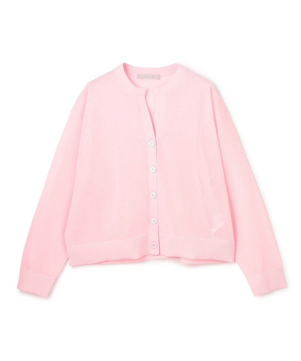 UNFILO シアーフォルムニット キーネックカーディガン 