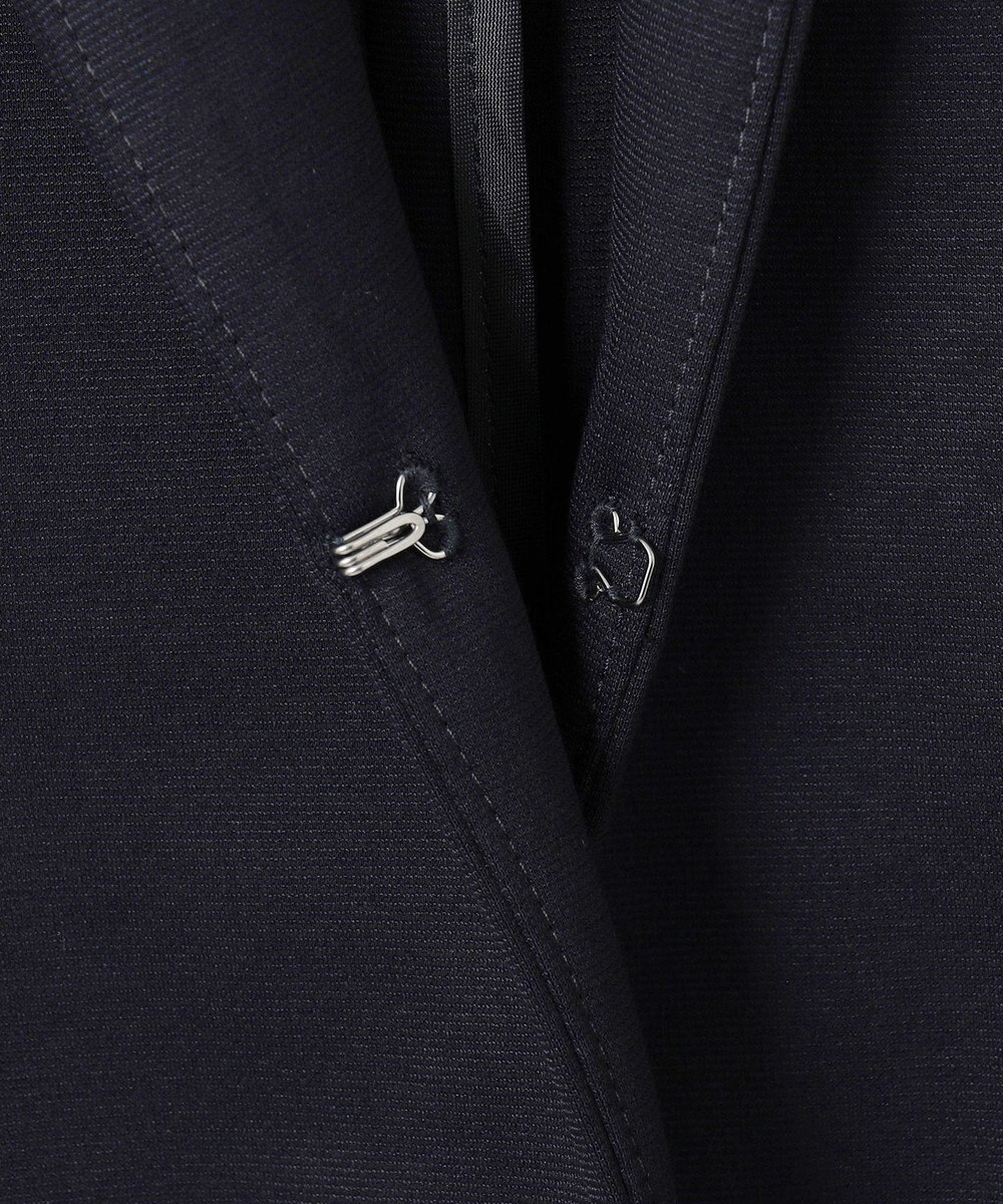 J.PRESS LADIES 【セットアップ対応・洗える・抗菌防臭】T/Cポンチ ノーカラー ジャケット 